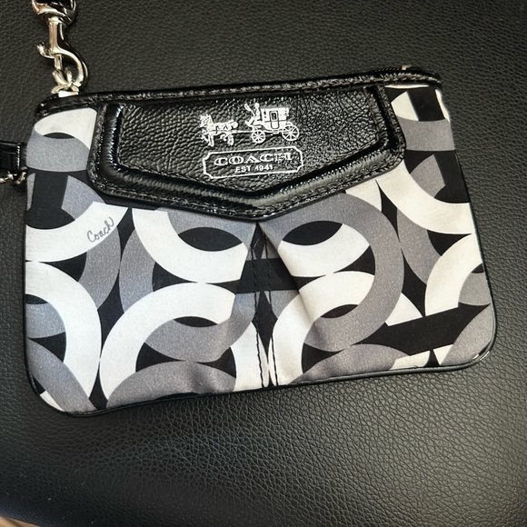 Coach Monochrome Patterned Wristlet - Picture 1 of 5